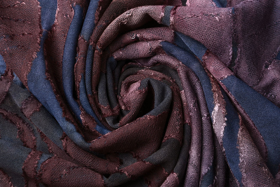 Viscose Jersey Tie Dye Ovale Blau