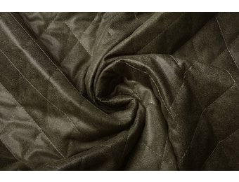 Gesteppter Alcantara Suedine Armeegrün