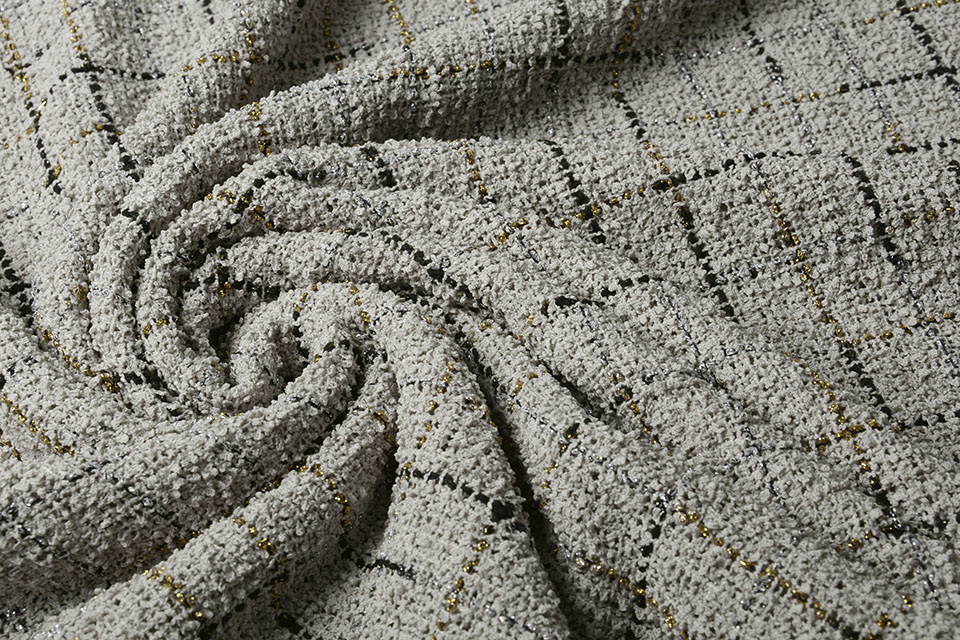 Bouclé Sjanelli Ruit Grijs