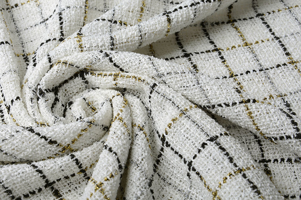 Bouclé Sjanelli Checkered Creme
