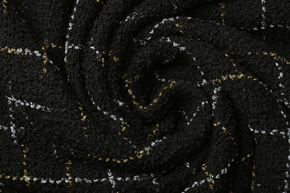 Bouclé Sjanelli Ruit Zwart