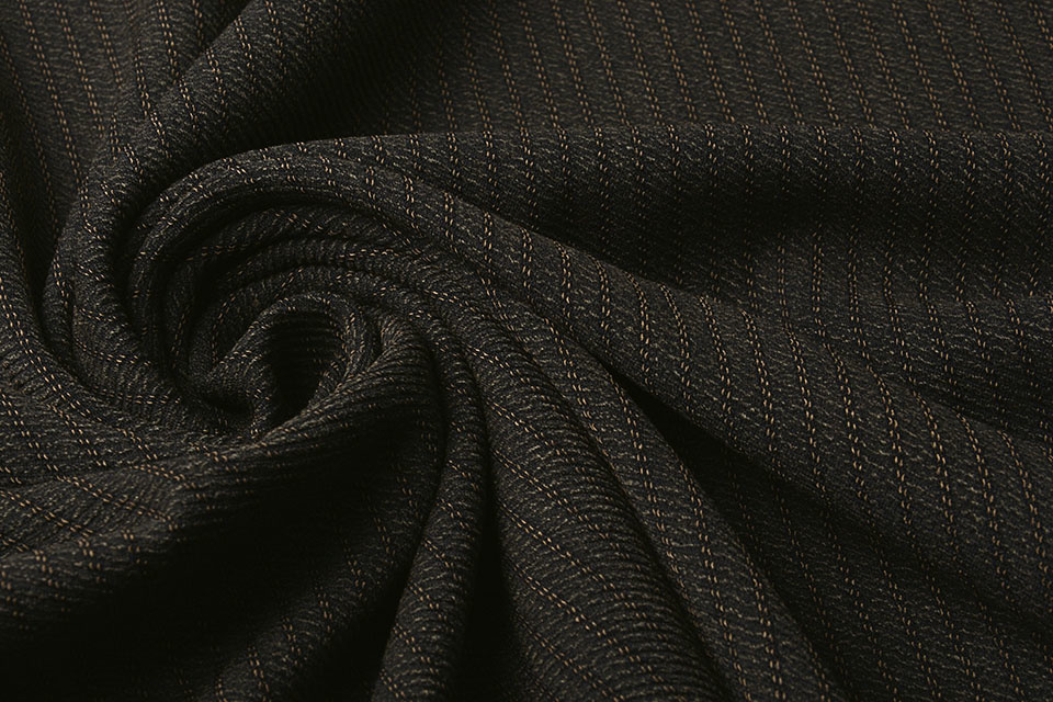 Stretch Gabardine Strepen Bruin