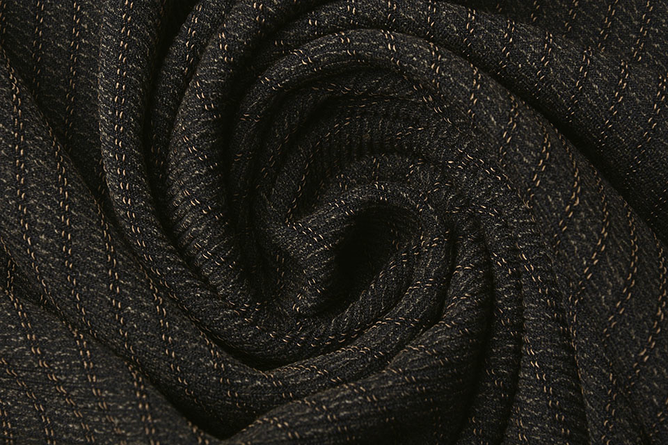 Stretch Gabardine Strepen Bruin