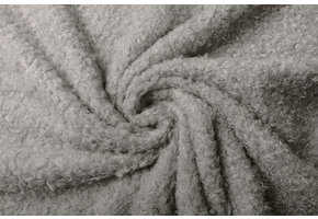 Wavy Curly Teddy Stof Grijs