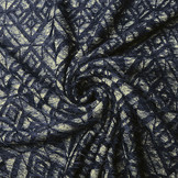 Gebreide Stof Calypso Marine Blauw