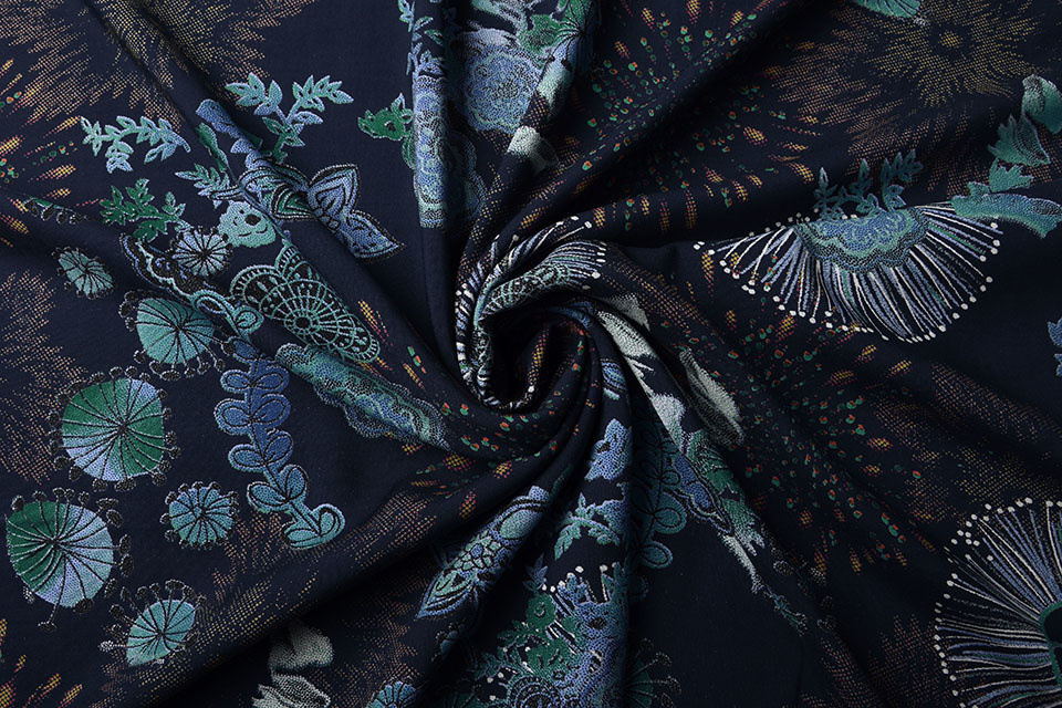 100% Viscose Flores Unicas Blue