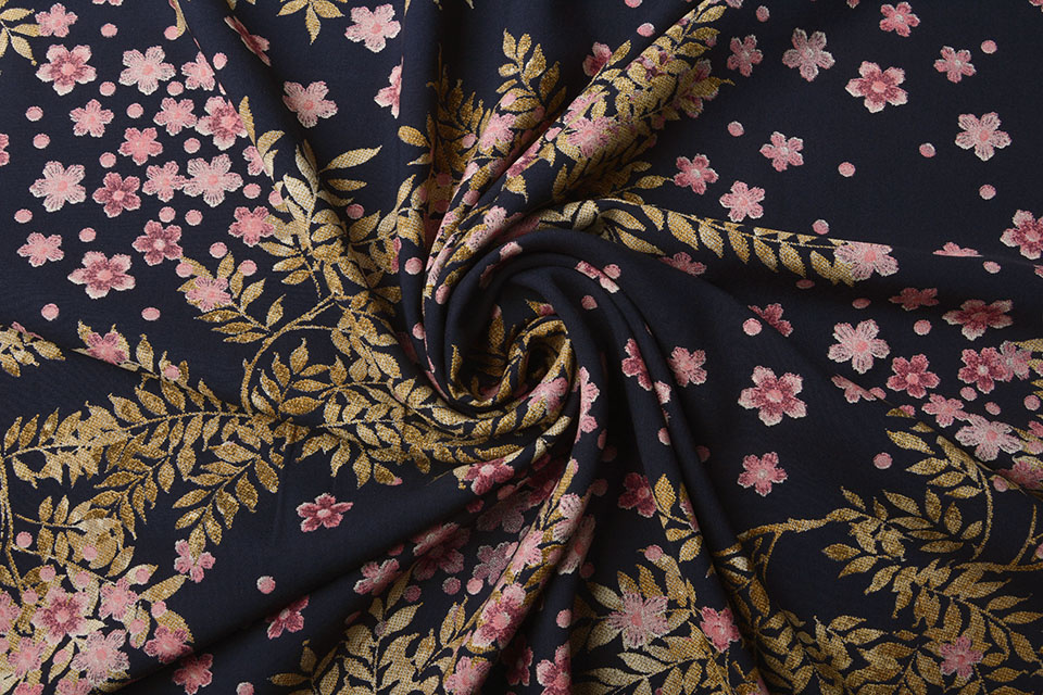 100% Viscose Bloesem Tak Roze