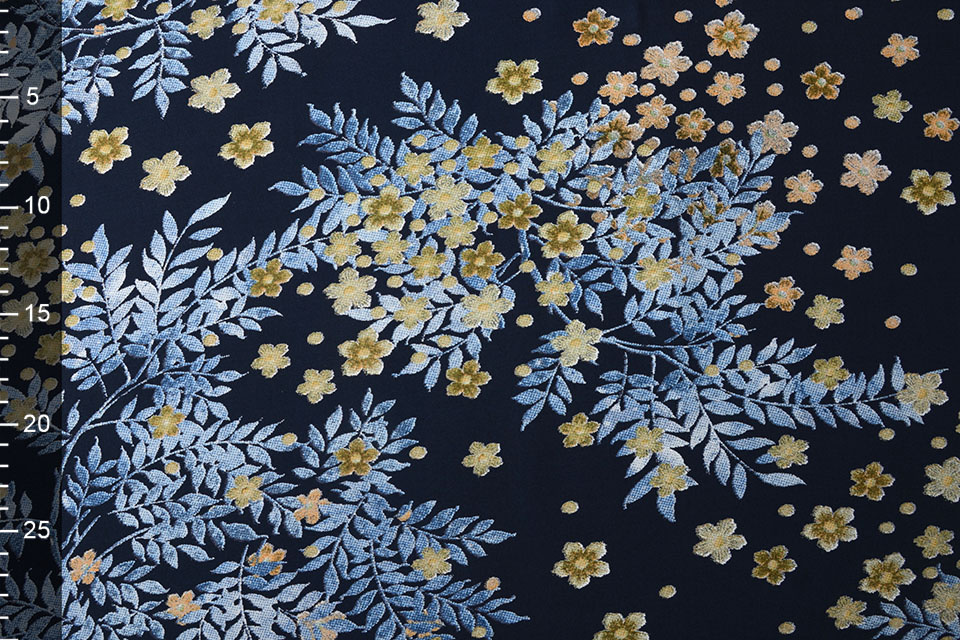 100% Viscose Blossom Branch Blue