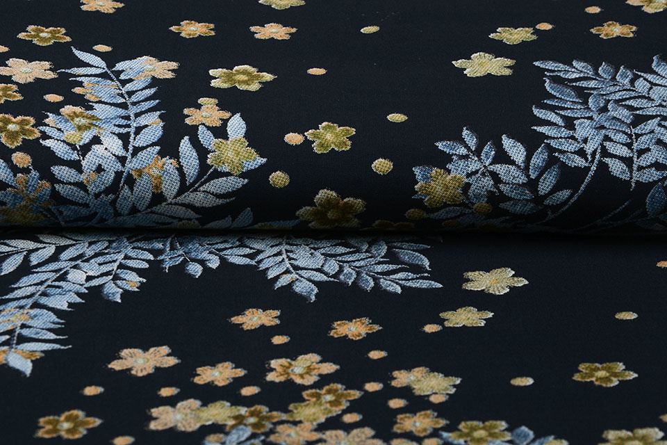 100% Viscose Blossom Branch Blue