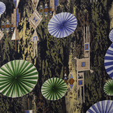 100% Viscose Parasol Blauw Groen