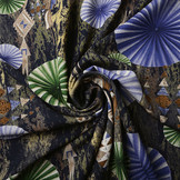 100% Viscose Parasol Blauw Groen