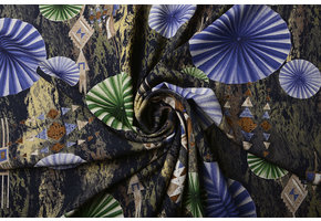 100% Viscose Parasol Blauw Groen