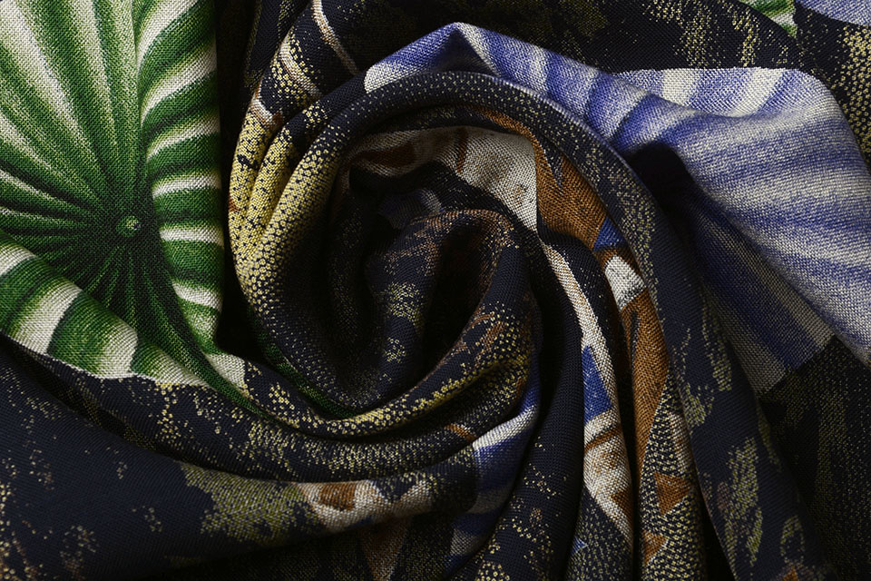 100% Viscose Parasol Blauw Groen