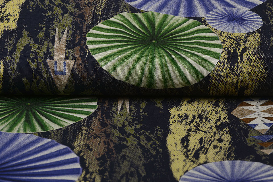 100% Viscose Parasol Blauw Groen