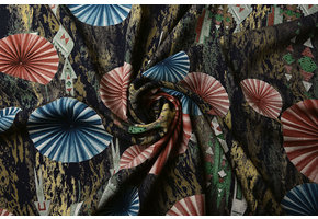 100% Viscose Parasol Red Blue