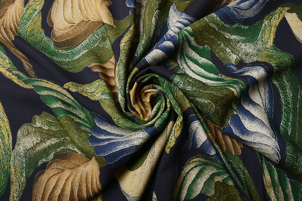 100% Viscose Bustani Bladeren Multi 1