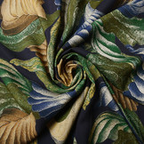 100% Viscose Bustani Leaves Multi 1