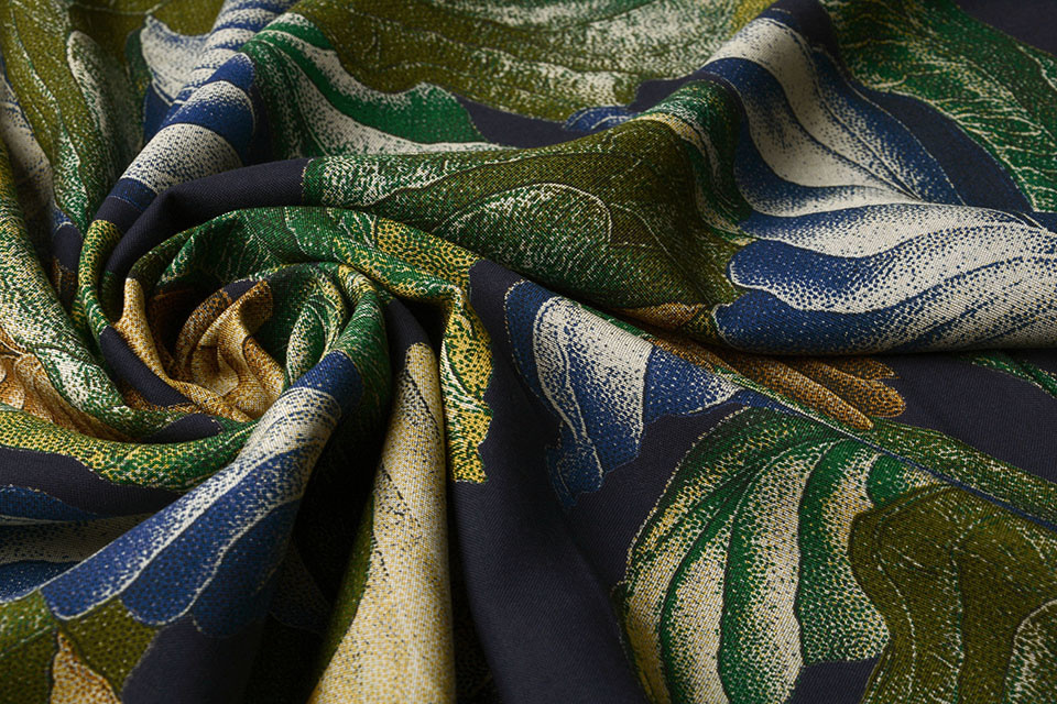 100% Viscose Bustani Bladeren Multi 1