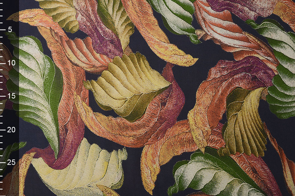 100% Viscose Bustani Leaves Multi 2
