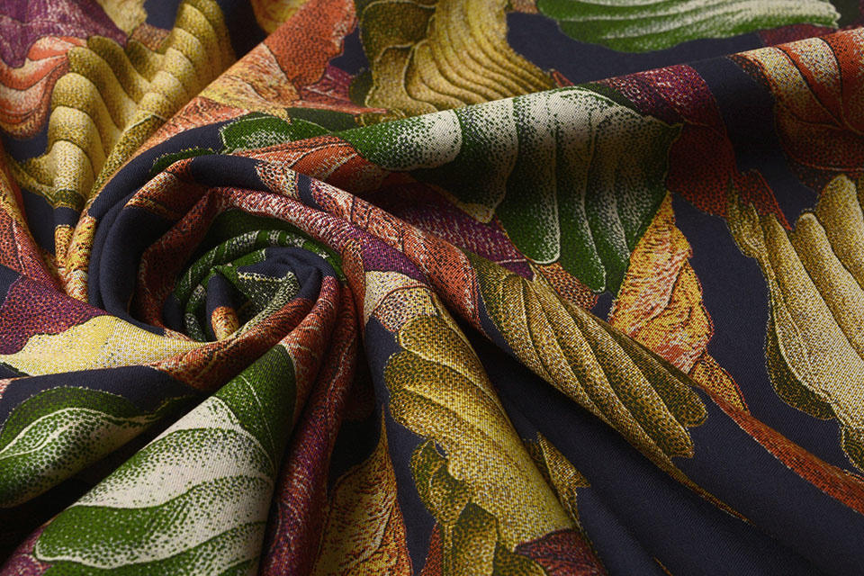 100% Viscose Bustani Leaves Multi 2