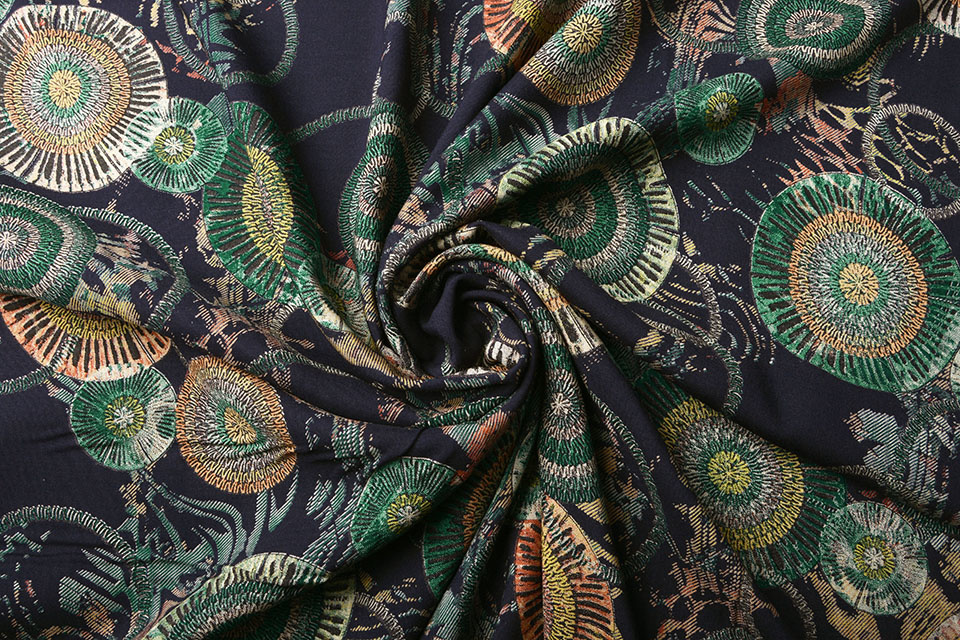 100% Viscose Círculos Multi 2