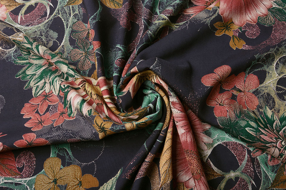 100% Viscose Margriet Bloemen Rood