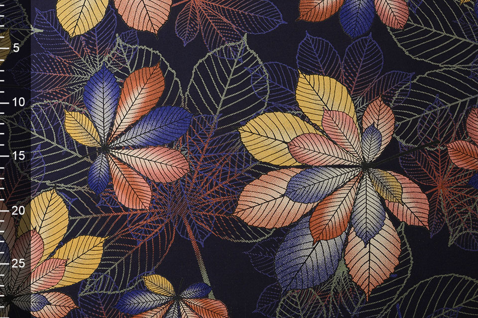 100% Viscose Kastanjeblad Multi 1