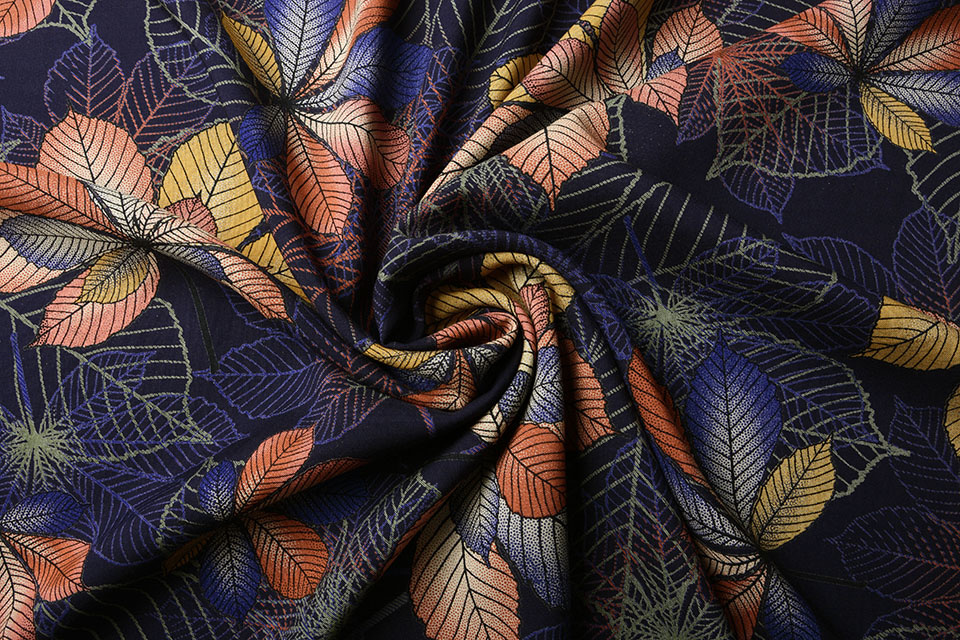 100% Viscose Kastanjeblad Multi 1