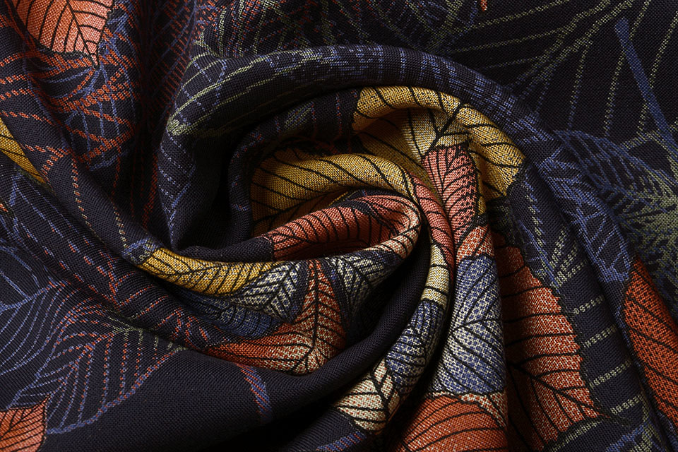 100% Viscose Kastanjeblad Multi 1