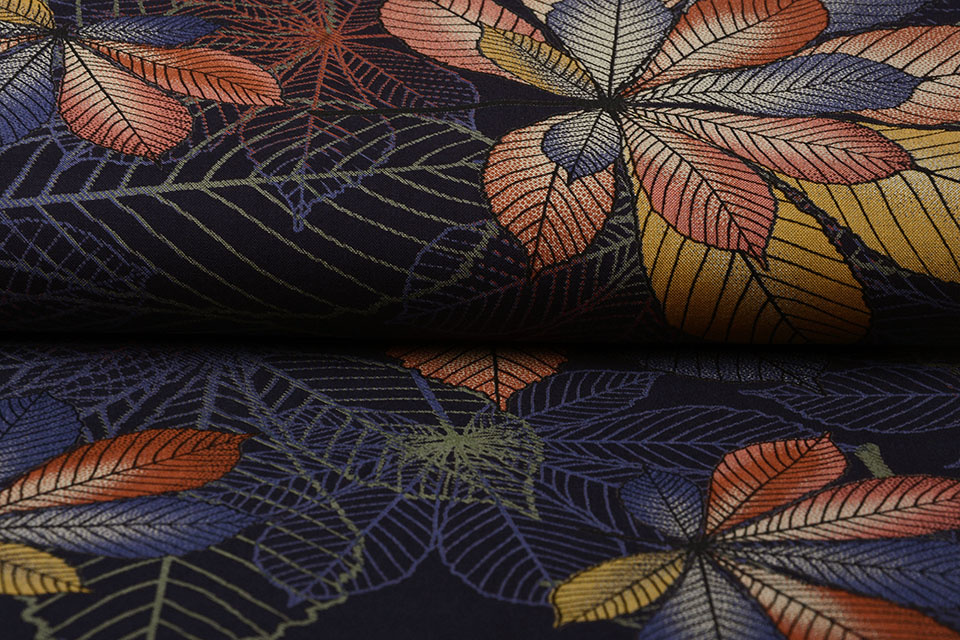 100% Viscose Kastanjeblad Multi 1