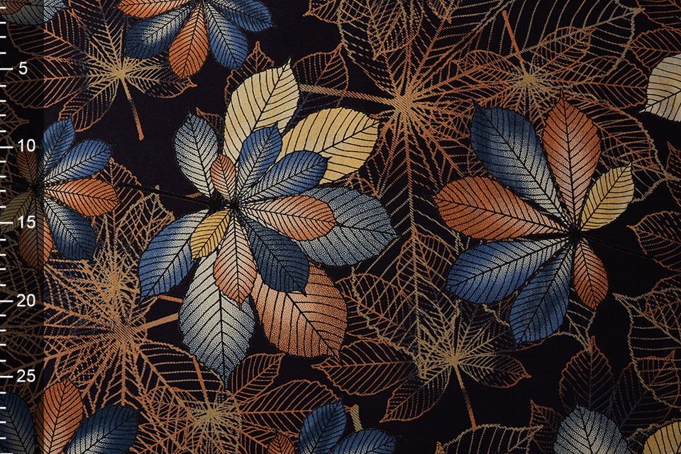 100% Viscose Kastanjeblad Multi 3