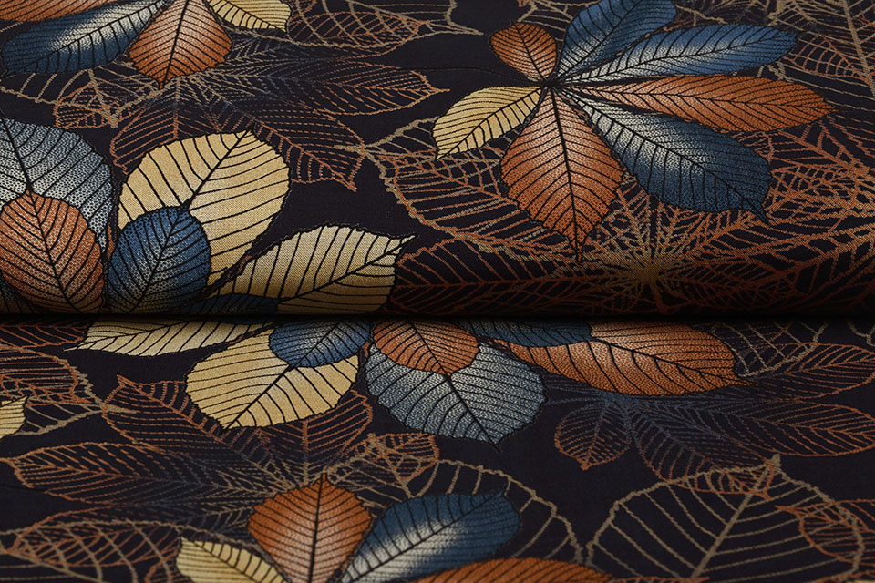 100% Viscose Kastanjeblad Multi 3