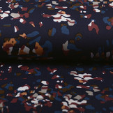 Jersey Crepe Camouflage Multi Navy Blue