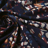 Jersey Crepe Camouflage Multi Navy Blue
