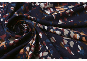 Jersey Crepe Camouflage Multi Navy Blue
