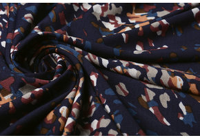 Jersey Crepe Tarnmotiv Multi Marineblau
