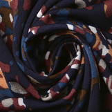 Jersey Crepe Camouflage Multi Navy Blue