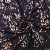 Jersey Crepe Camouflage Multi Navy Blue