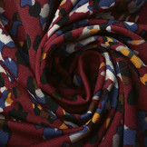 Jersey Crepe Tarnmotiv Multi Bordeaux