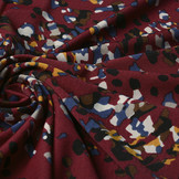 Jersey Crepe Tarnmotiv Multi Bordeaux