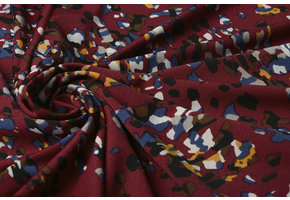 Jersey Crepe Camouflage Multi Bordeaux