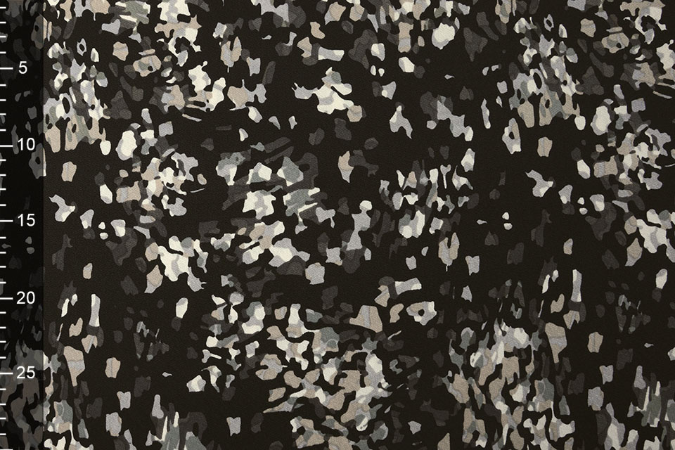 Jersey Crepe Camouflage Multi Zwart