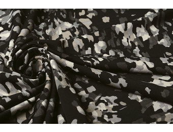 Jersey Crepe Tarnmotiv Multi Schwarz