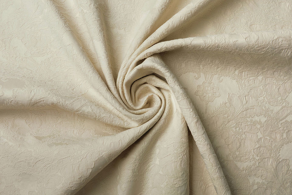 Jacquard Woven Fabric Delilah Creme - YES Fabrics