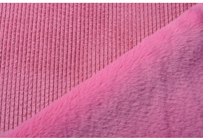 Harige Ribstof Bont Roze