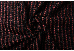 Cotton Bouclé Stripes Red