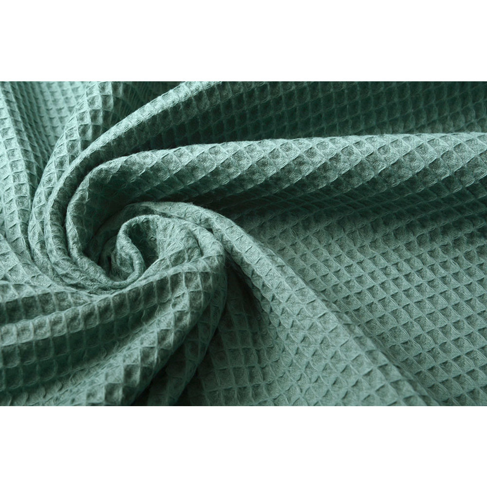 Cotton Waffle Knit - Old Green - Thread Count Fabrics