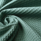 Waffle Pique Fabric Dark Old Green