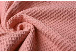 Waffle Pique Fabric Coral