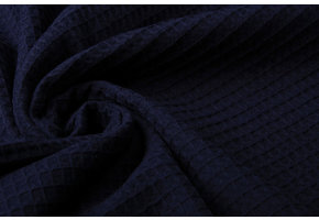 Waffle Pique Fabric Navy